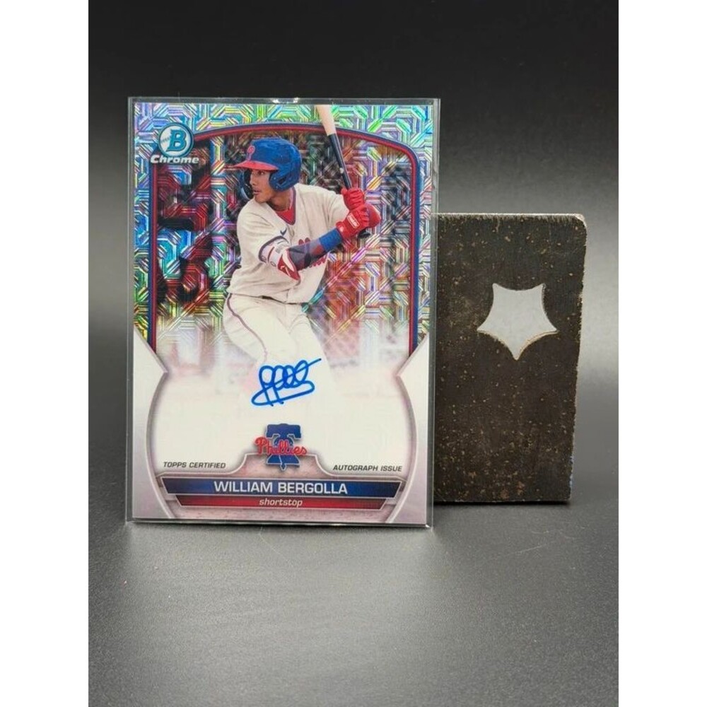 2023 Bowman Chrome Mega Box William Bergolla Mojo Prospect Auto Phillies